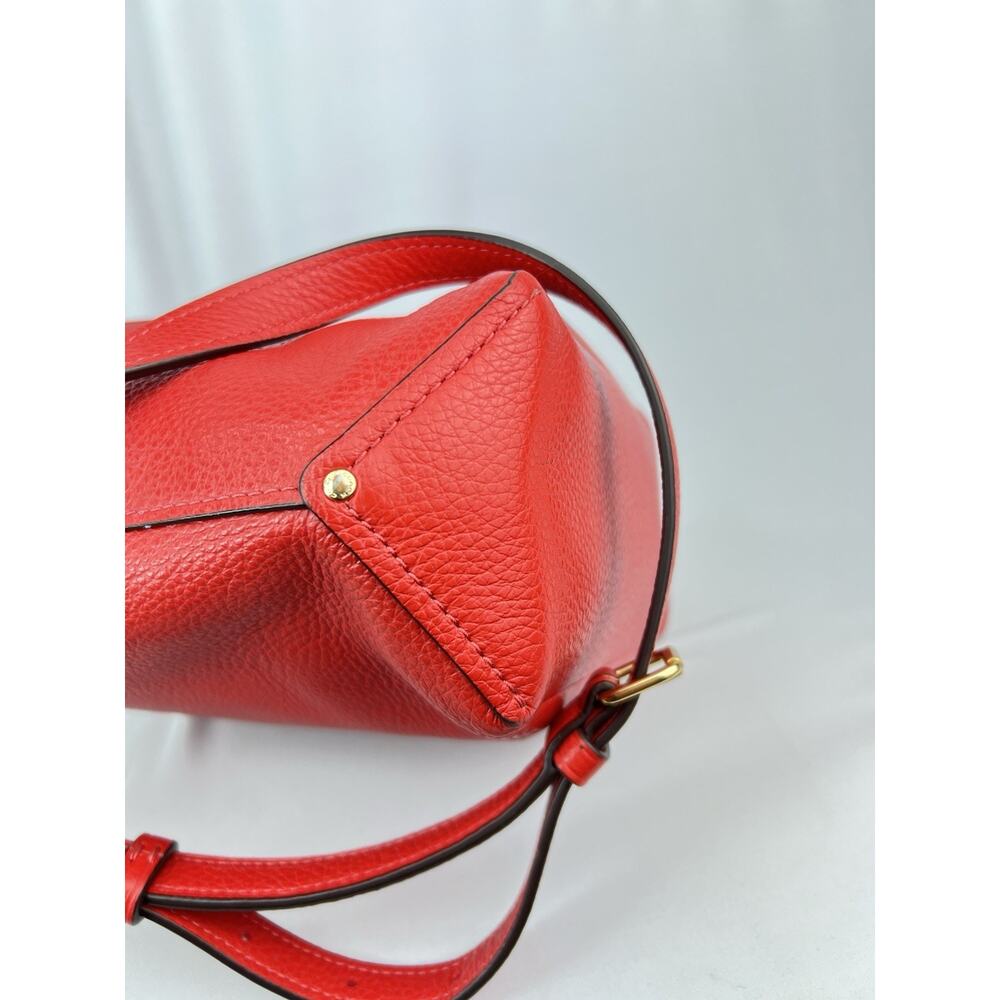 COACH Mini Abby Duffel Shoulder Crossbody Bag RED Pebble Leather - Picture 15 of 16